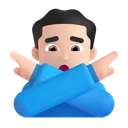 아니오 제스처를 취하는 남자: 밝은 피부 톤