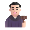 남자 판사: 밝은 피부 톤