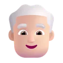 남자: 밝은 피부 톤, 흰 머리