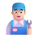남자 정비공: 밝은 피부 톤