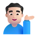 손을 내미는 남자: 밝은 피부 톤