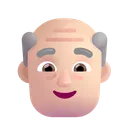 노인: 밝은 피부 톤