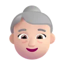 나이든 여성: 밝은 피부 톤