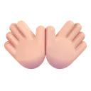 열린 손: 밝은 피부 톤