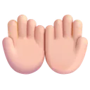 손바닥을 위로 올리기: 밝은 피부 톤