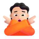 아니오 제스처를 취하는 사람: 밝은 피부 톤