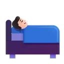 침대에 있는 사람: 밝은 피부색