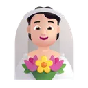 베일을 쓴 사람: 밝은 피부 톤