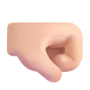 오른쪽을 향한 주먹: 밝은 피부 톤