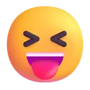 혀로 얼굴을 찡그리는 얼굴