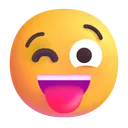 혀로 윙크하는 얼굴