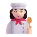 여성 요리사: 밝은 피부 톤