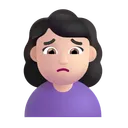 찡그리는 여성: 밝은 피부 톤