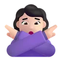 아니오 제스처를 취하는 여성: 밝은 피부 톤