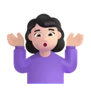 어깨를 으쓱하는 여성: 밝은 피부 톤