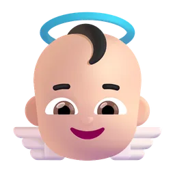 Baby Angel: Light Skin Tone Microsoft 3D Fluent