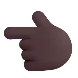 왼쪽을 가리키는 백핸드 인덱스: 어두운 피부 톤 Microsoft 3D Fluent