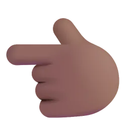 왼쪽을 가리키는 백핸드 인덱스: 중간 정도의 어두운 피부 톤 Microsoft 3D Fluent