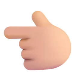 왼쪽을 가리키는 백핸드 인덱스: 중간 정도의 밝은 피부 톤 Microsoft 3D Fluent