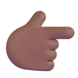 오른쪽을 가리키는 백핸드 인덱스: 중간 정도의 어두운 피부 톤 Microsoft 3D Fluent