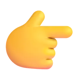 White Right Pointing Backhand Index Microsoft 3D Fluent