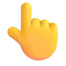 White Up Pointing Backhand Index Microsoft 3D Fluent