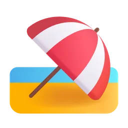 파라솔이 있는 해변 Microsoft 3D Fluent