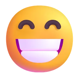 웃는 눈빛으로 빛나는 얼굴 Microsoft 3D Fluent