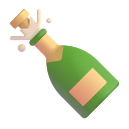 Bottle with Popping Cork Microsoft 3D Fluent