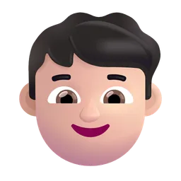 Boy: Light Skin Tone Microsoft 3D Fluent