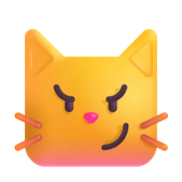 찡그린 미소를 짓는 고양이 Microsoft 3D Fluent
