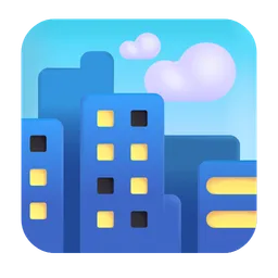 Cityscape Microsoft 3D Fluent