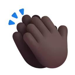 손뼉 치기: 어두운 피부 톤 Microsoft 3D Fluent