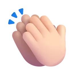 손뼉 치기: 밝은 피부 톤 Microsoft 3D Fluent