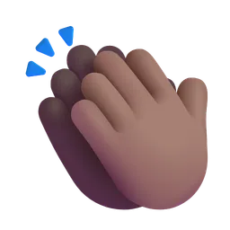 손뼉 치기: 중간 정도의 어두운 피부 톤 Microsoft 3D Fluent