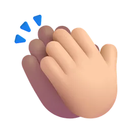 손뼉 치기: 중간 밝은 피부 톤 Microsoft 3D Fluent