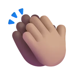 손뼉 치기: 중간 피부 톤 Microsoft 3D Fluent