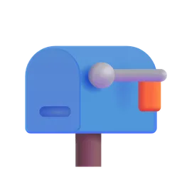 깃발이 내려진 닫힌 사서함 Microsoft 3D Fluent