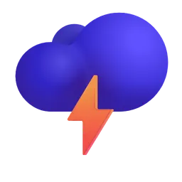 번개와 함께 구름 Microsoft 3D Fluent