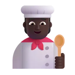 Cook: Dark Skin Tone Microsoft 3D Fluent