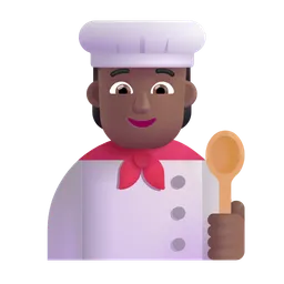 Cook: Medium-Dark Skin Tone Microsoft 3D Fluent