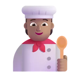 Cook: Medium Skin Tone Microsoft 3D Fluent
