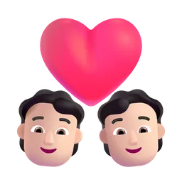 마음을 가진 커플: 밝은 피부 톤 Microsoft 3D Fluent