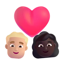 Couple With Heart - Man: Medium-Light Skin Tone, Woman: Dark Skin Tone Microsoft 3D Fluent