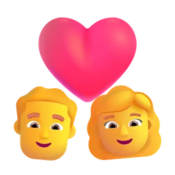 Couple With Heart - Man, Woman Microsoft 3D Fluent