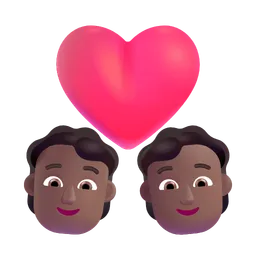 Couple with Heart: Medium-Dark Skin Tone Microsoft 3D Fluent