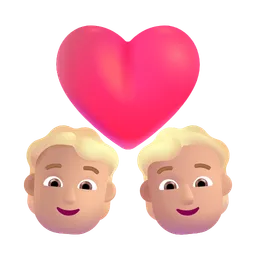Couple with Heart: Medium-Light Skin Tone Microsoft 3D Fluent