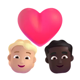 Couple With Heart: Person, Man, Medium-Light Skin Tone, Dark Skin Tone Microsoft 3D Fluent