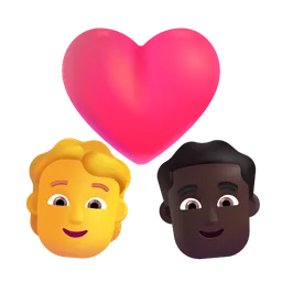Couple With Heart: Person, Man, No Skin Tone, Dark Skin Tone Microsoft 3D Fluent
