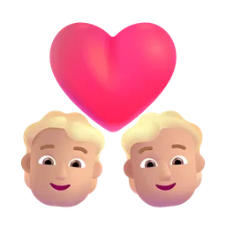 Couple With Heart: Person, Person, Medium-Light Skin Tone Microsoft 3D Fluent